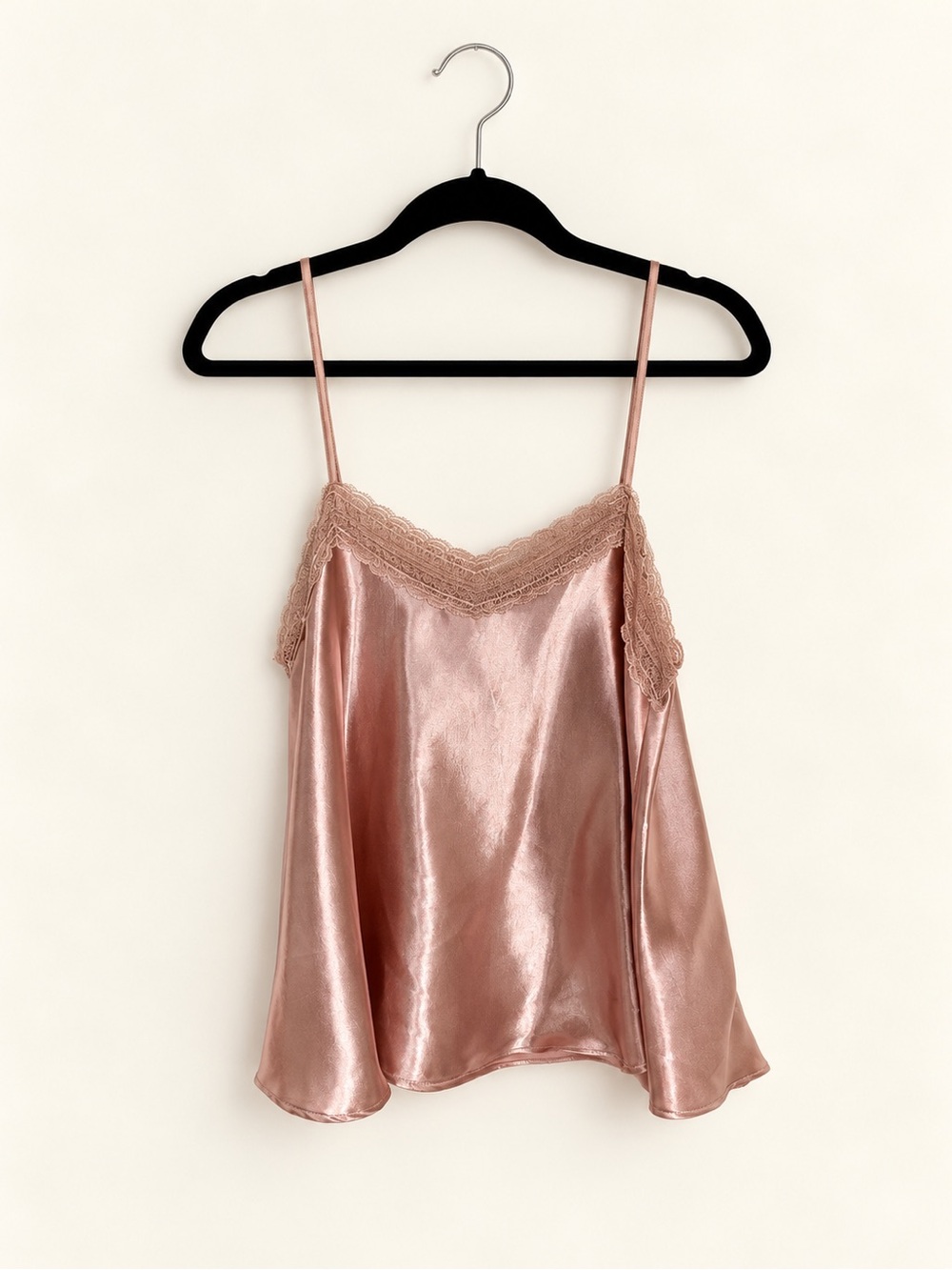Source Unknown Rose Gold Satin Lace Cami